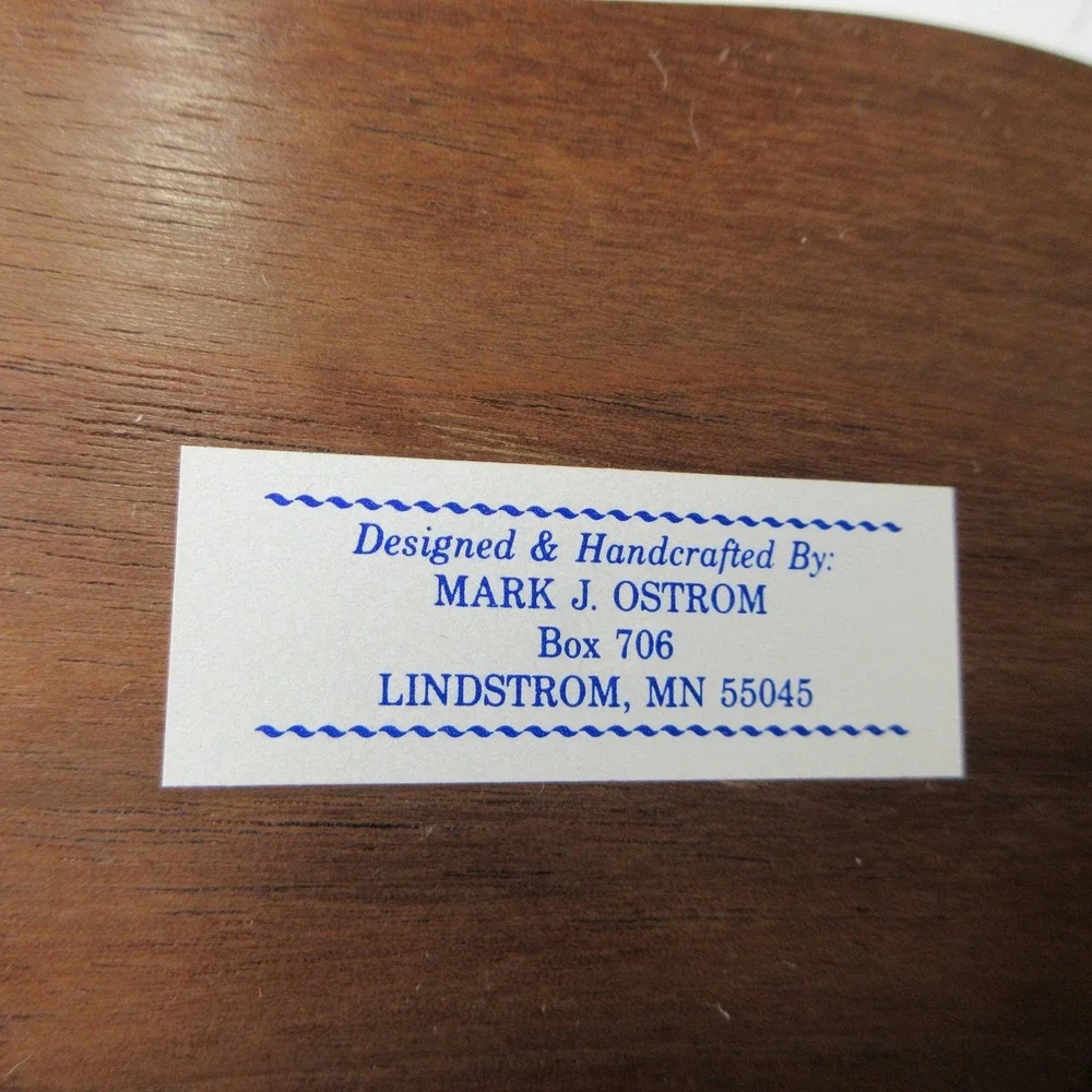 Mark J. Ostrom Handcrafted Modernist Wood Trinket Box with Lid Lindstrom MN
